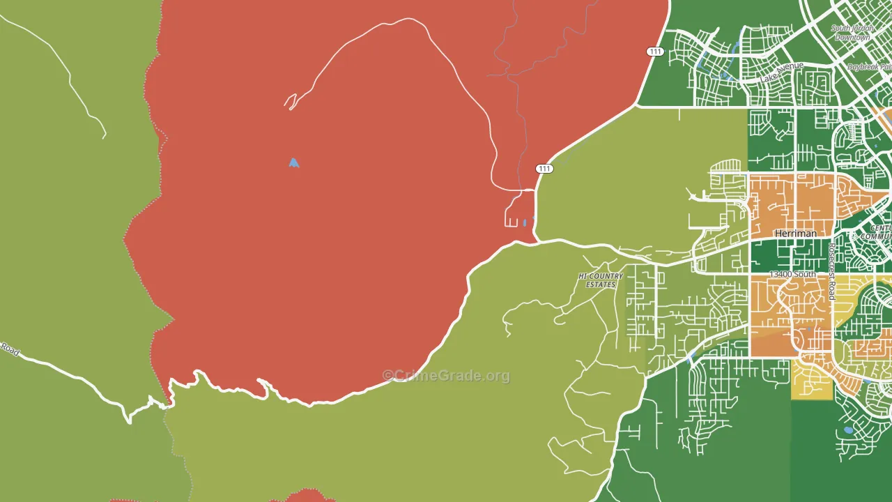 Copperton, UT Map of Robbery Rates