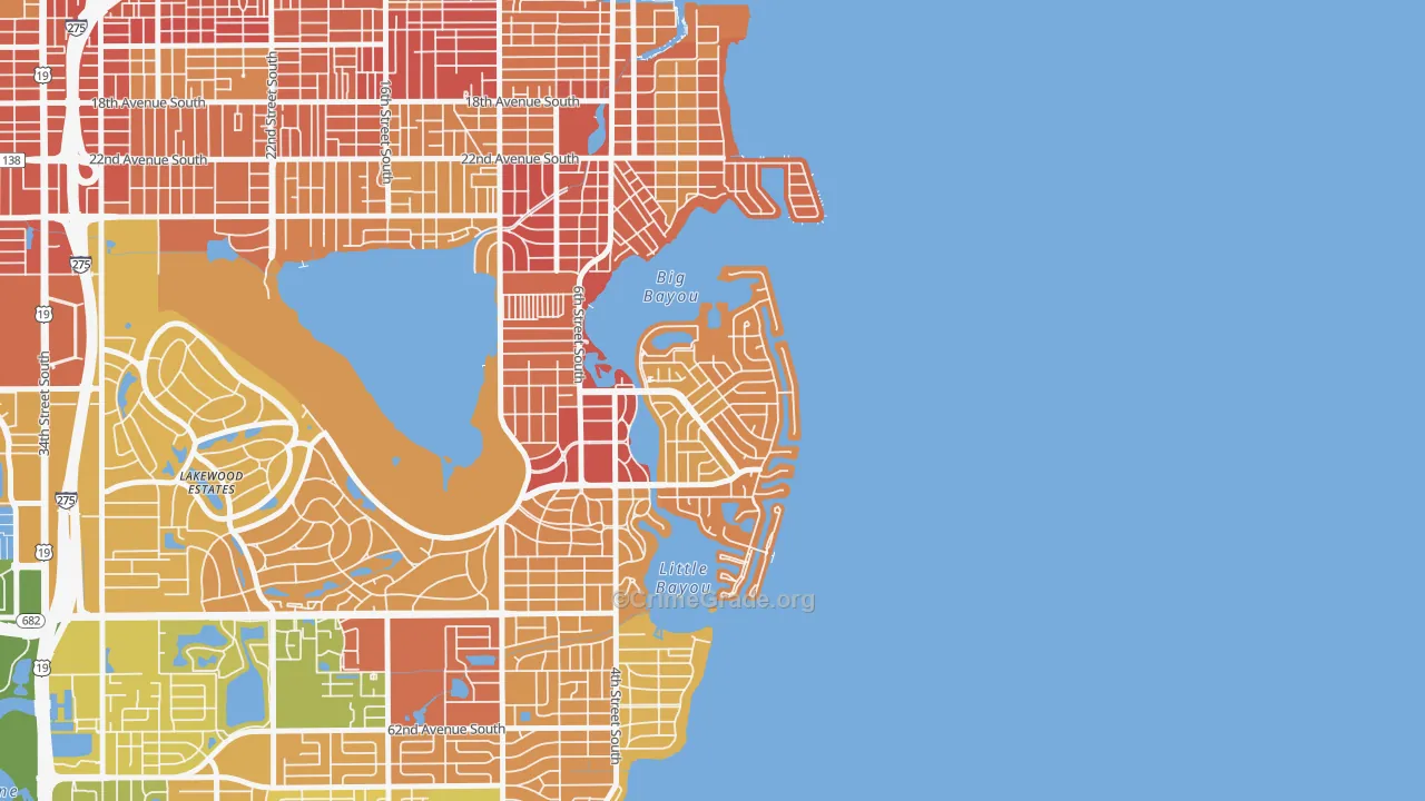 Coquina Key, St. Petersburg, FL Map of Robbery Rates