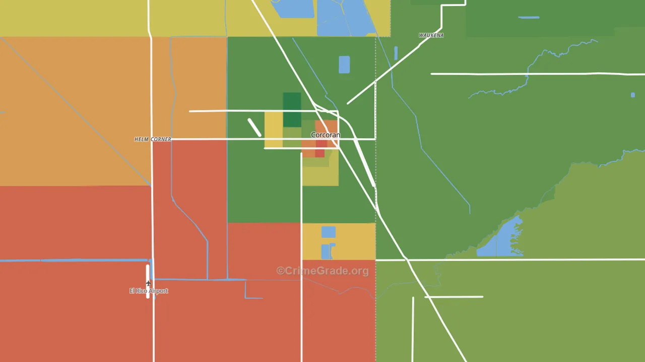 Corcoran, CA Map of Robbery Rates