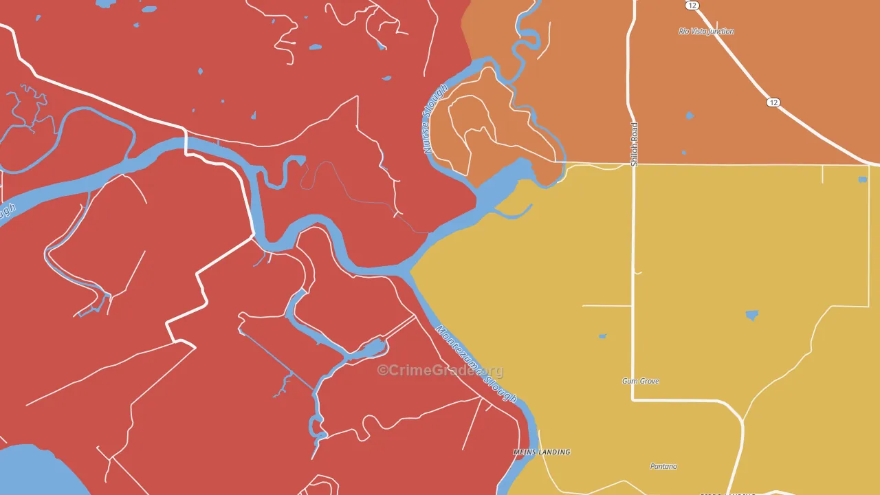 Cordelia, CA Map of Robbery Rates