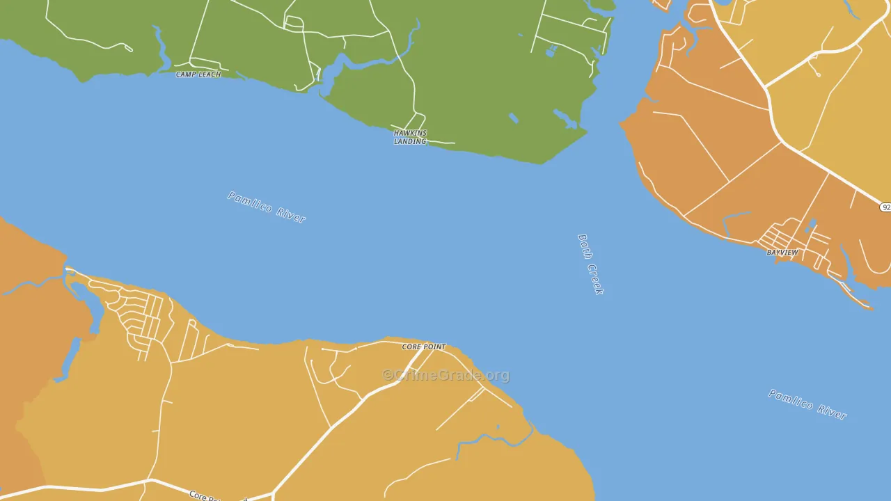 Core Point, NC Map of Robbery Rates