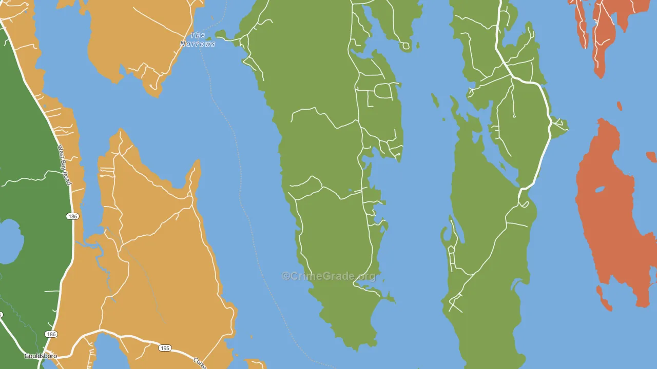 Corea, ME Map of Robbery Rates