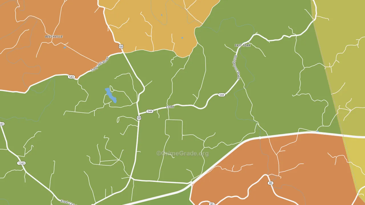Cork, KY Map of Robbery Rates