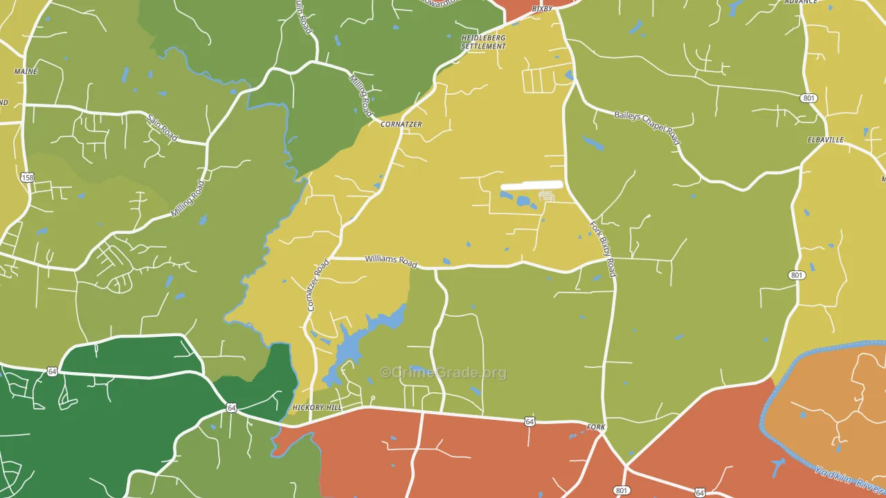 Cornatzer, NC Map of Robbery Rates