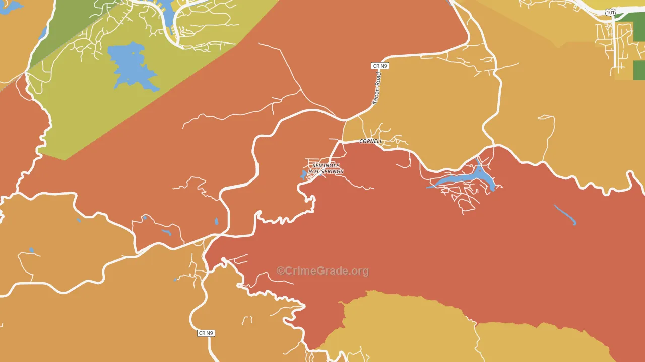 Cornell, CA Map of Robbery Rates