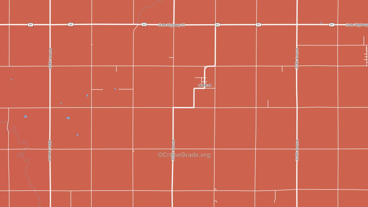 Cornlea, NE Map of Robbery Rates