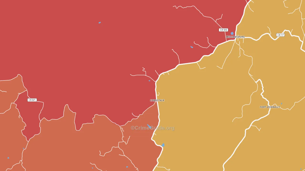 Cornstalk, WV Map of Robbery Rates