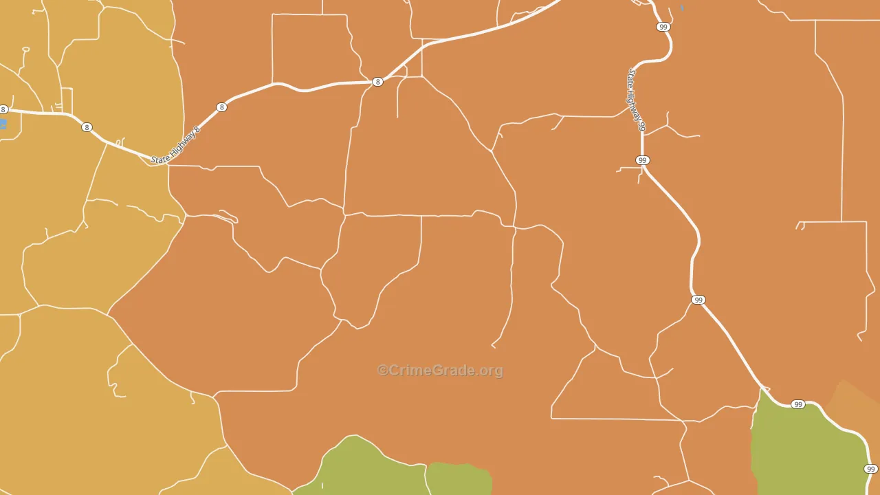 Cornwall, ID Map of Robbery Rates