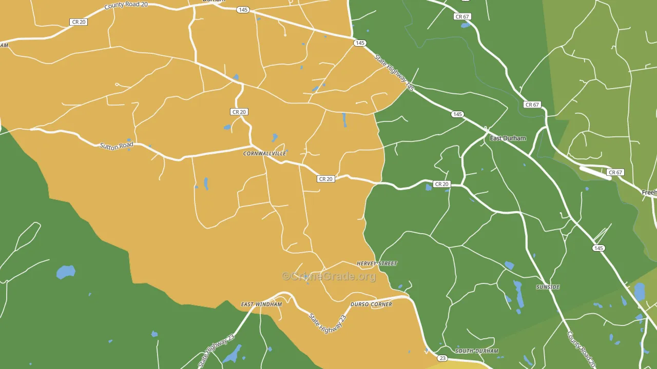Cornwallville, NY Map of Robbery Rates