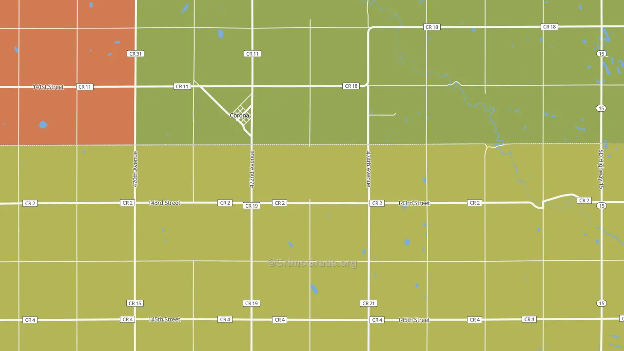 Corona, SD Map of Robbery Rates