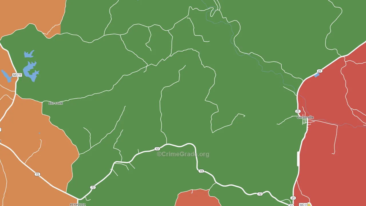 Corridon, MO Map of Robbery Rates