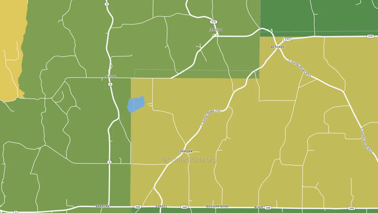 Corrona, MS Map of Robbery Rates