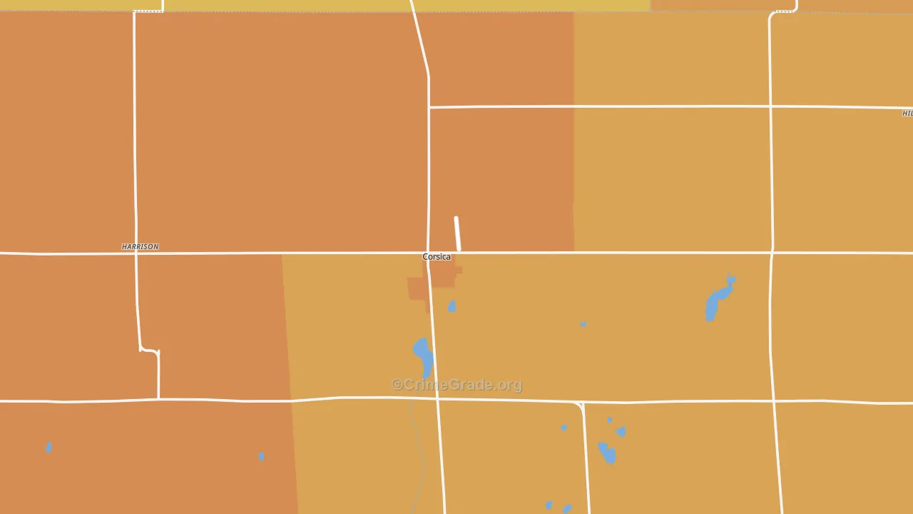 Corsica, SD Map of Robbery Rates