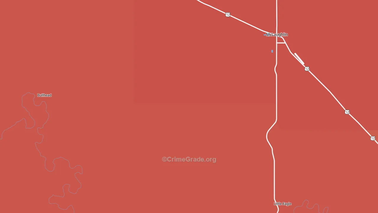 Corson County, SD Map of Robbery Rates