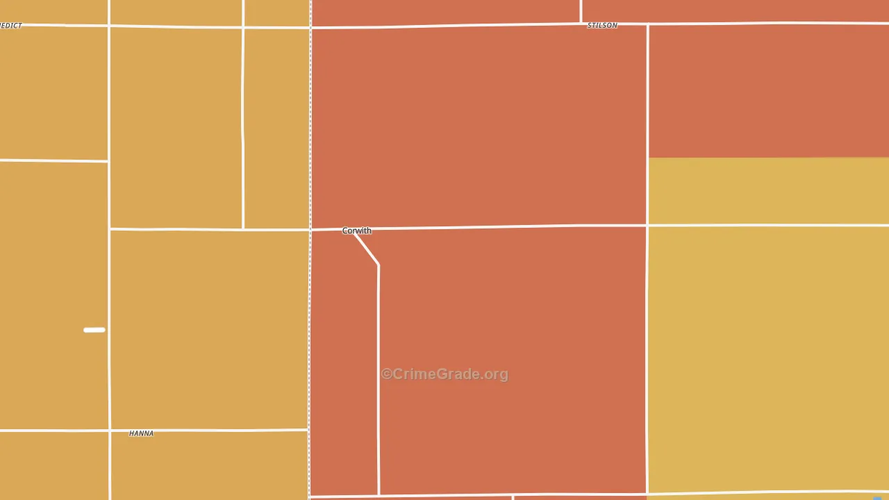 Corwith, IA Map of Robbery Rates
