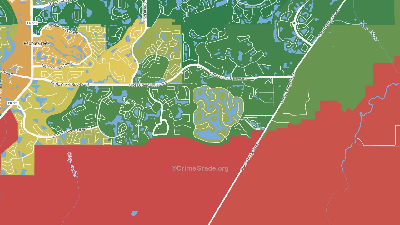 Cory Lake Isles, Tampa, FL Map of Robbery Rates