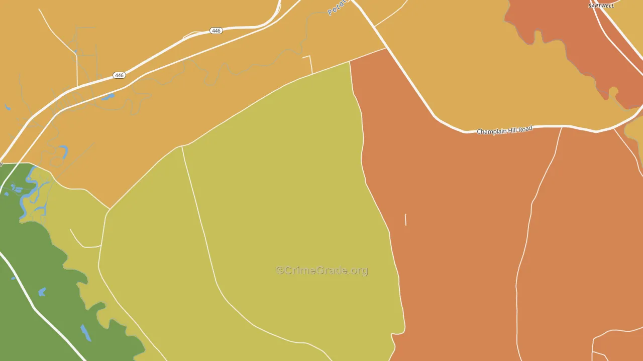 Coryville, PA Map of Robbery Rates