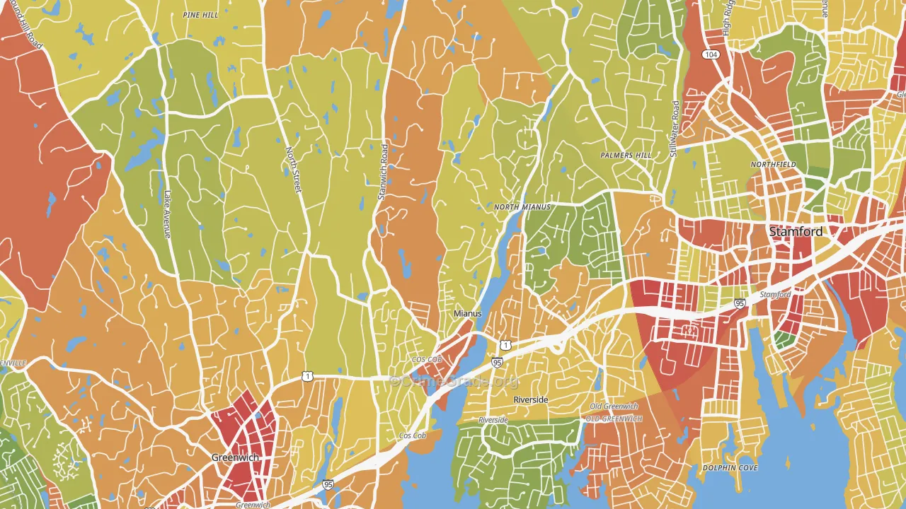Cos Cob, CT Map of Robbery Rates