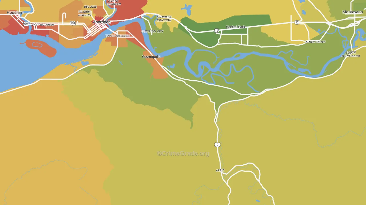Cosmopolis, WA Map of Robbery Rates