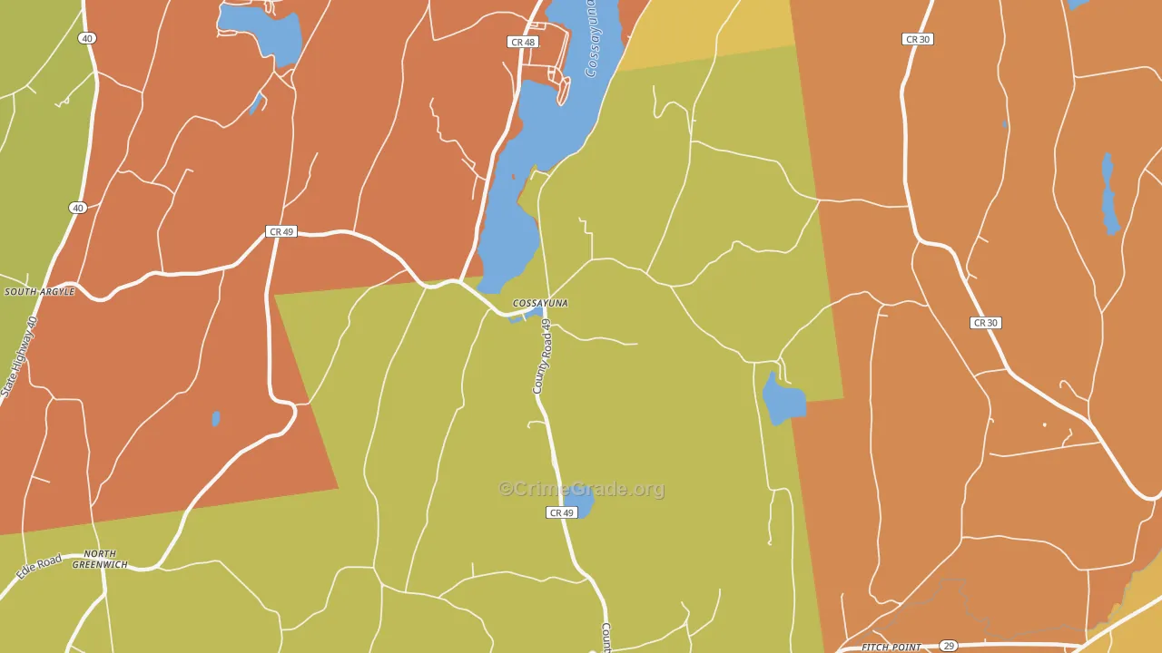 Cossayuna, NY Map of Robbery Rates