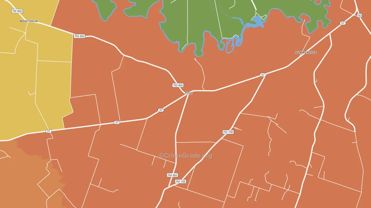 Cost, TX Map of Robbery Rates