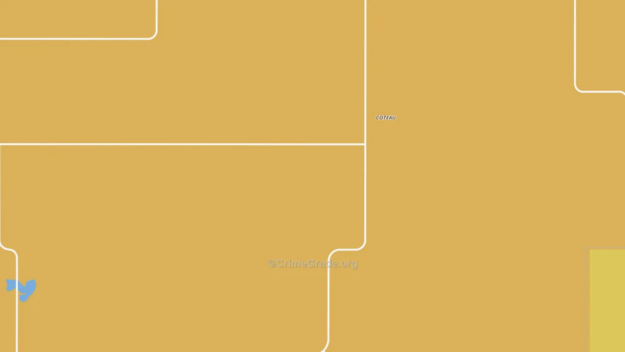 Coteau, ND Map of Robbery Rates