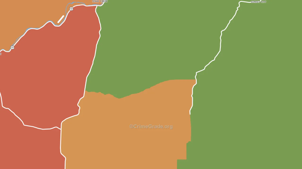 Cotopaxi, CO Map of Robbery Rates
