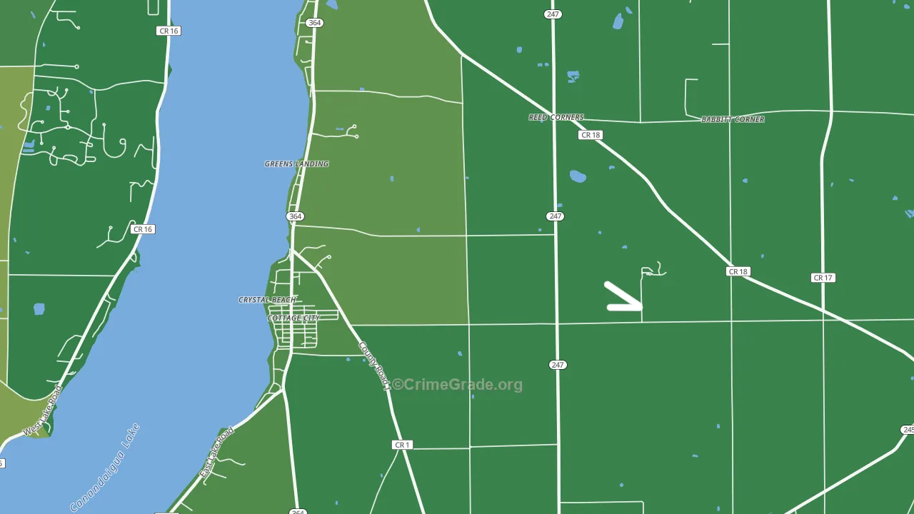 Cottage City, NY Map of Robbery Rates