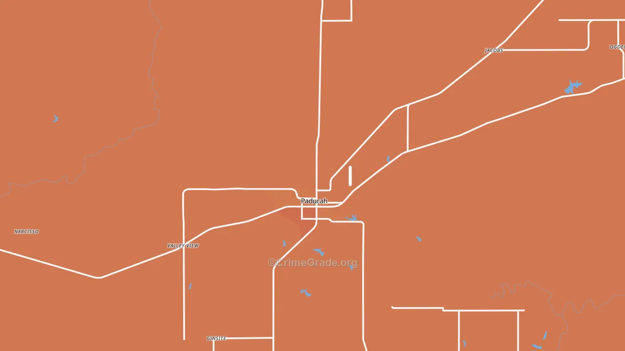 Cottle County, TX Map of Robbery Rates