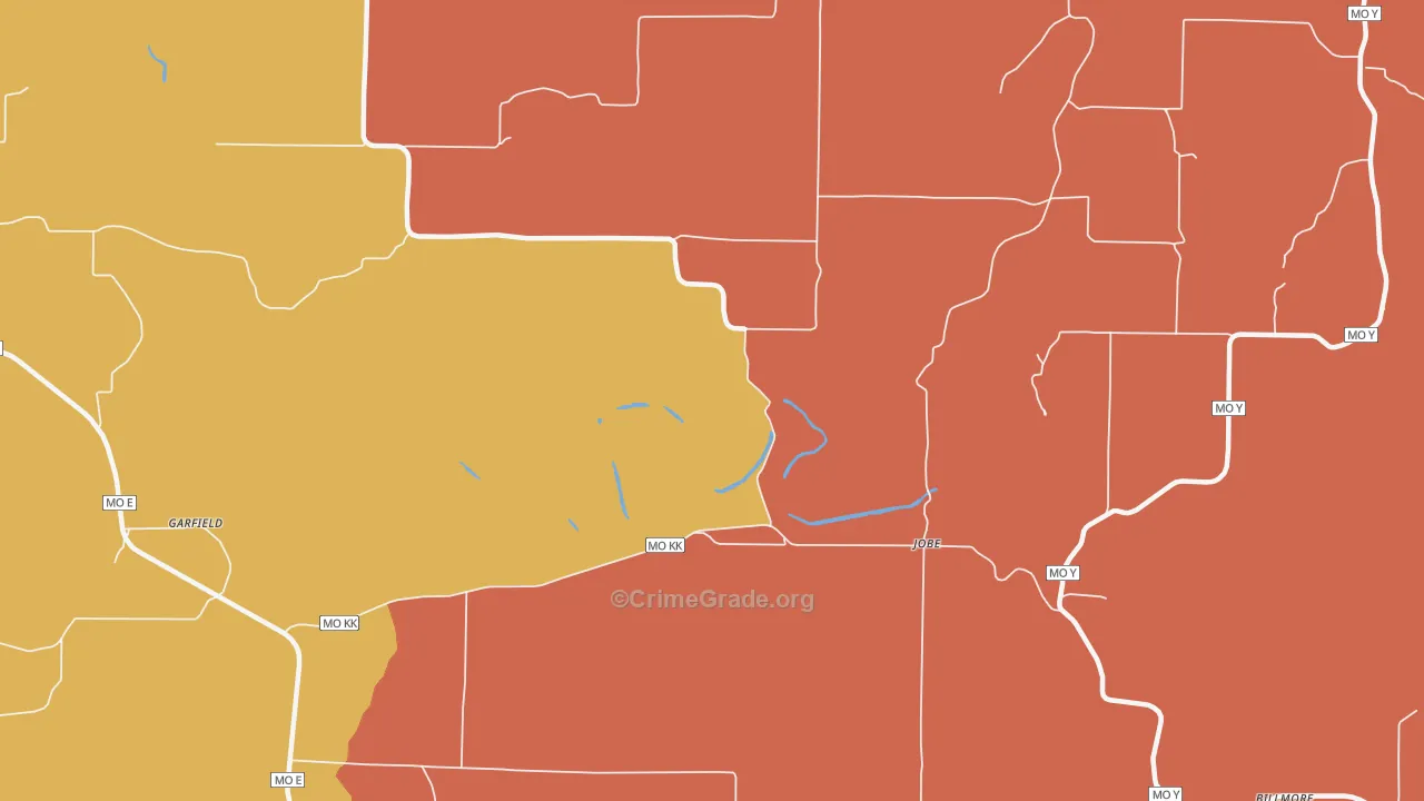 Couch, MO Map of Robbery Rates