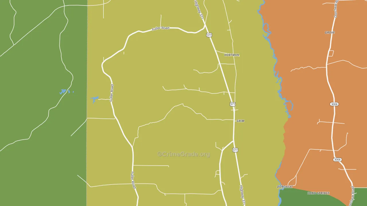 Couchwood, LA Map of Robbery Rates