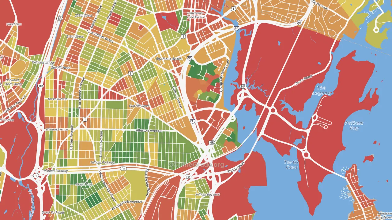 Country Club, Bronx, NY Map of Robbery Rates