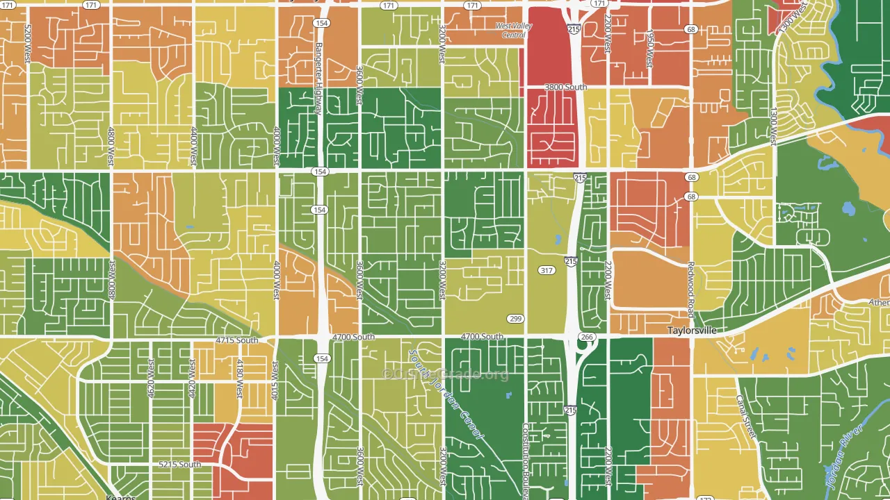 Country Squire Estates, West Valley City, UT Map of Robbery Rates