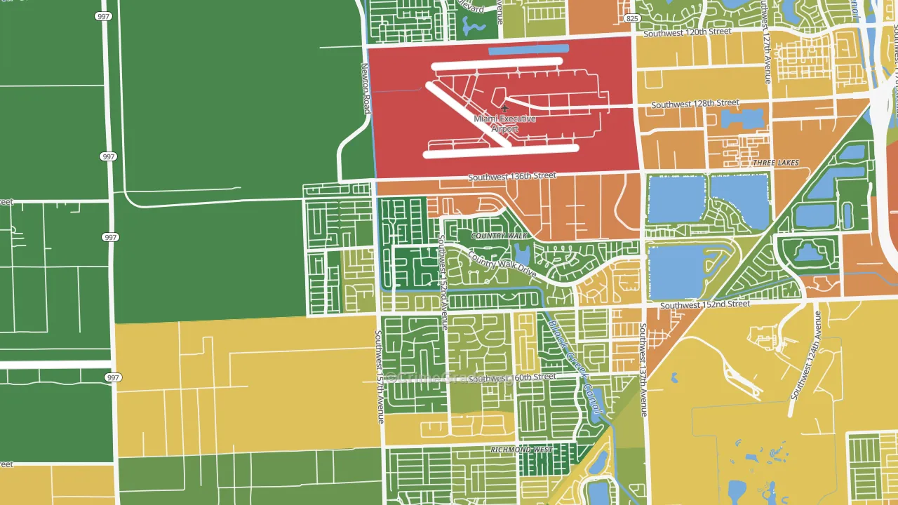 Country Walk, FL Map of Robbery Rates