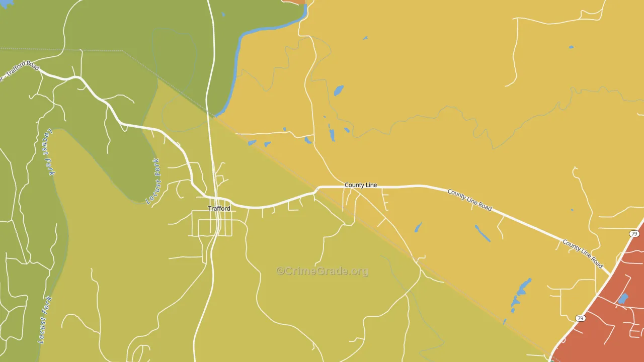 County Line, AL Map of Robbery Rates