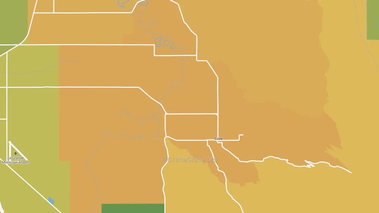 Cove, OR Map of Robbery Rates