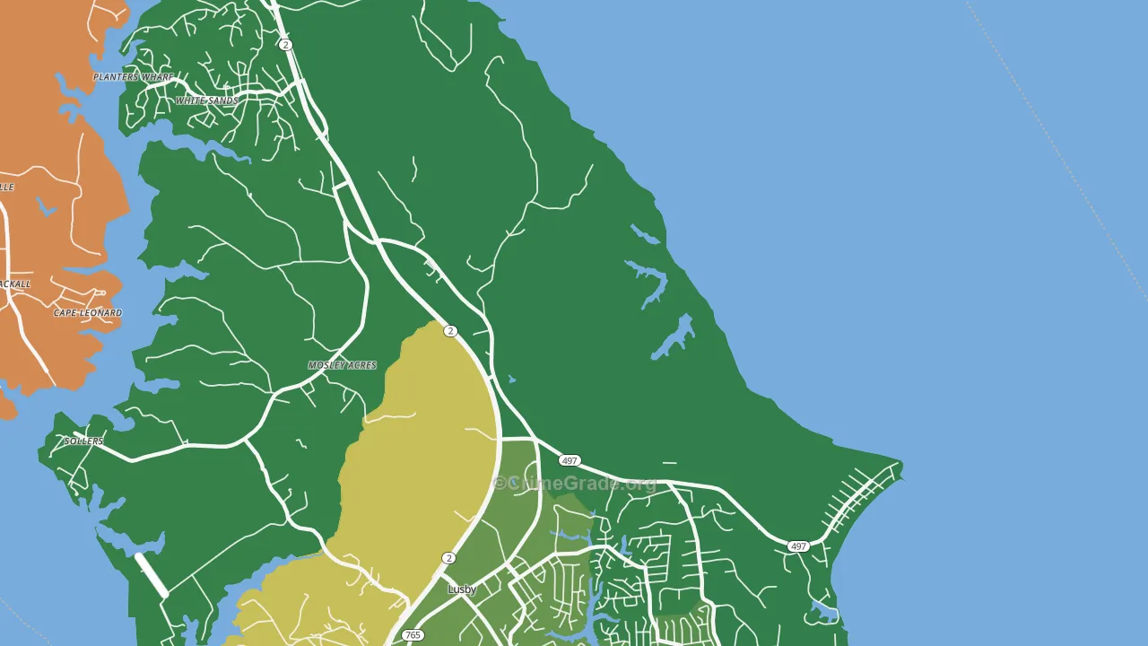 Cove Point, MD Map of Robbery Rates