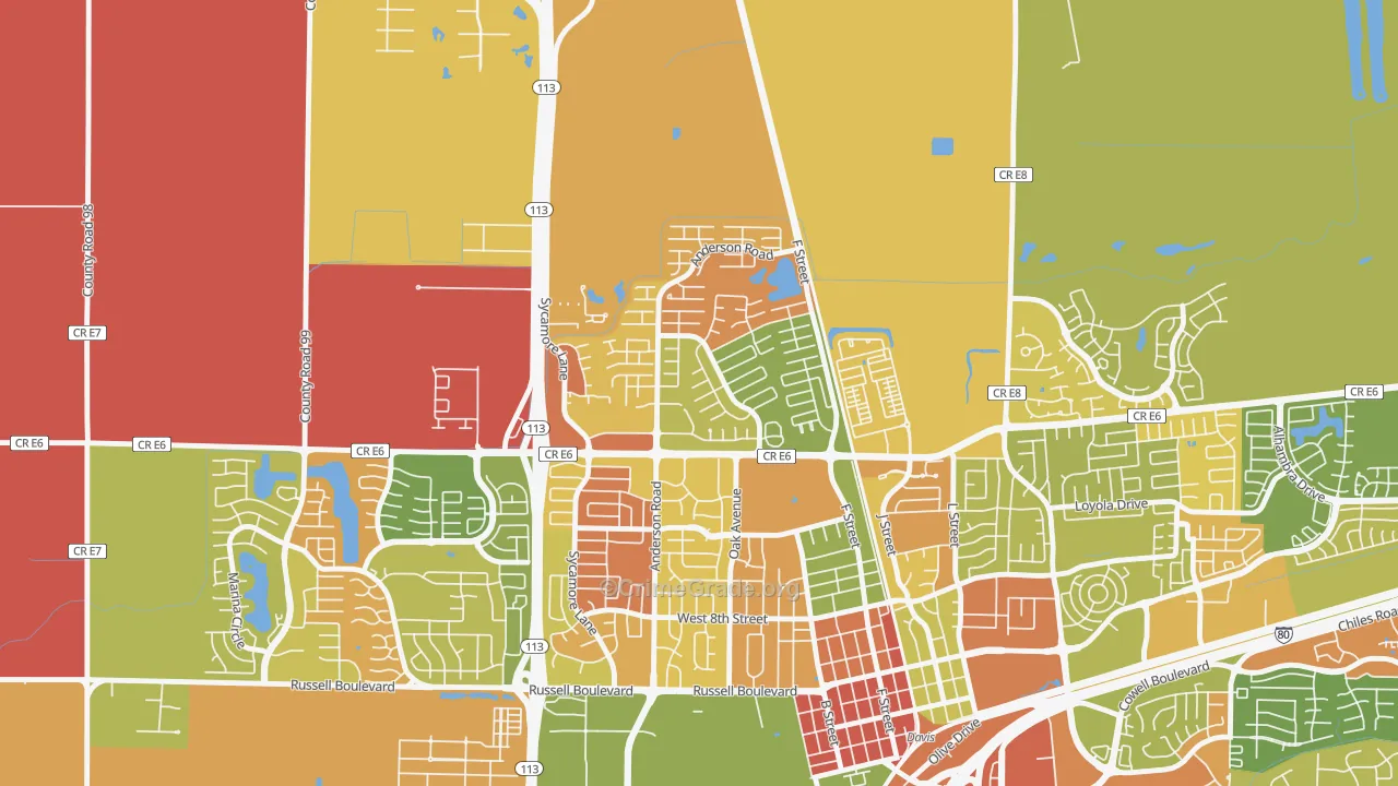 Covell Park, Davis, CA Map of Robbery Rates