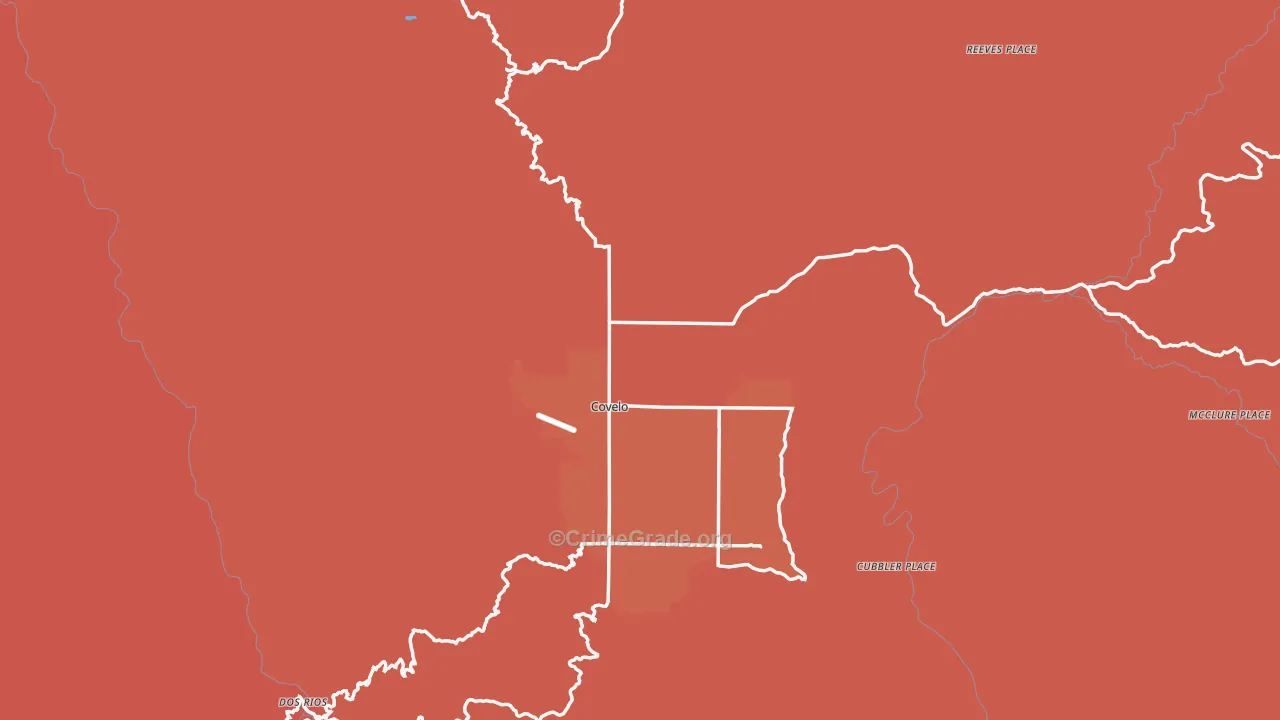 Covelo, CA Map of Robbery Rates