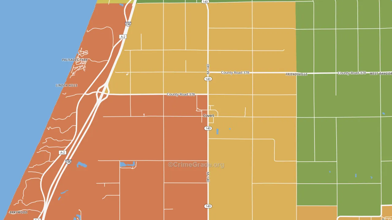 Covert, MI Map of Robbery Rates
