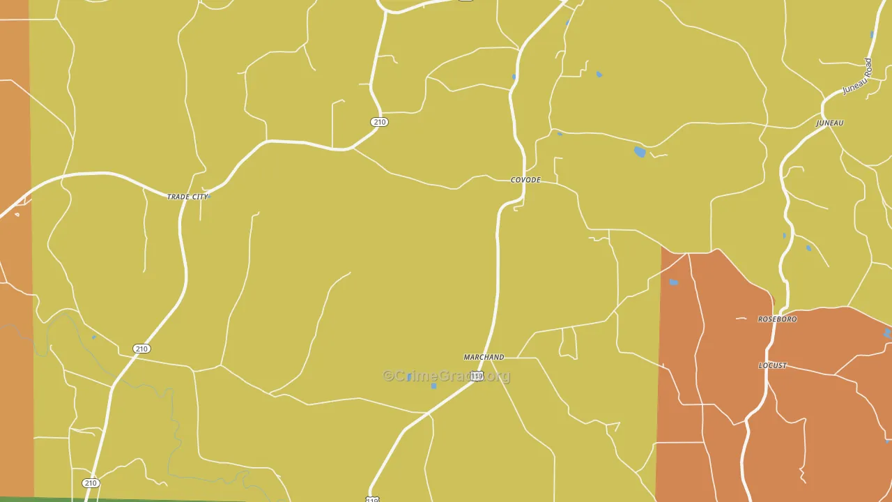 Covode, PA Map of Robbery Rates