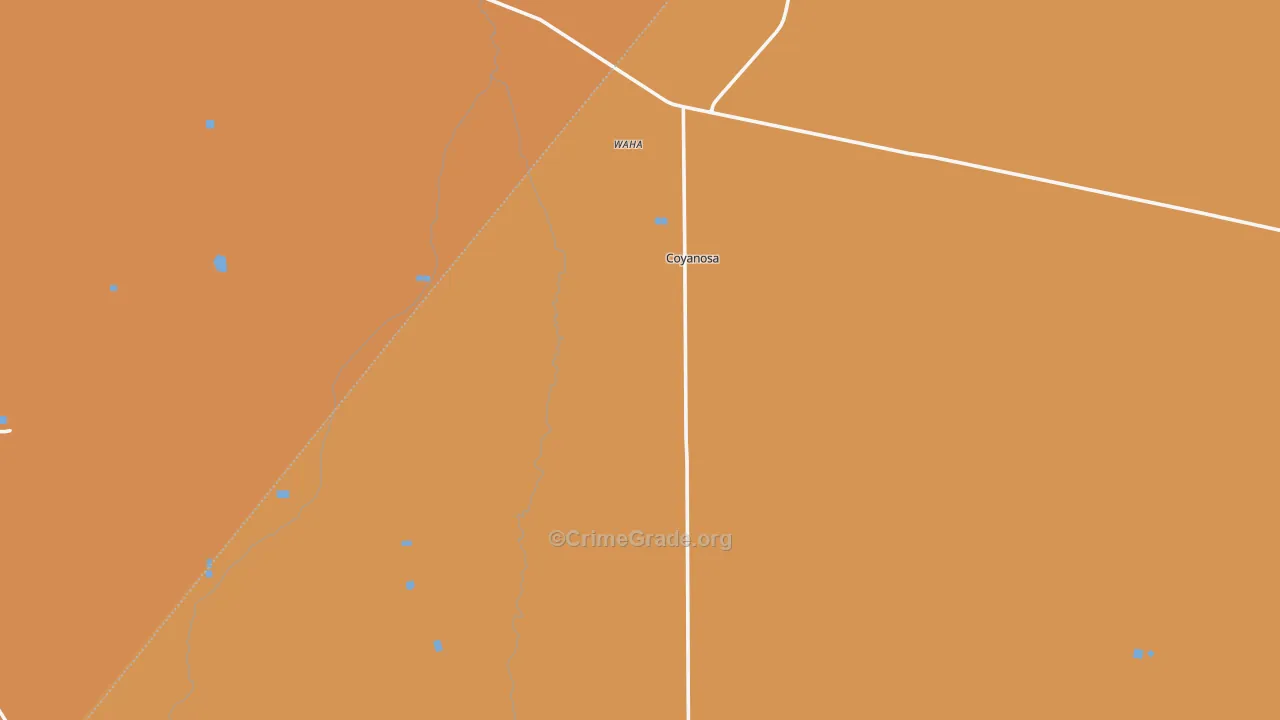 Coyanosa, TX Map of Robbery Rates