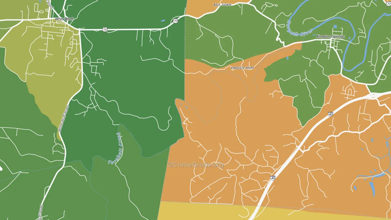Craggie Hope, TN Map of Robbery Rates