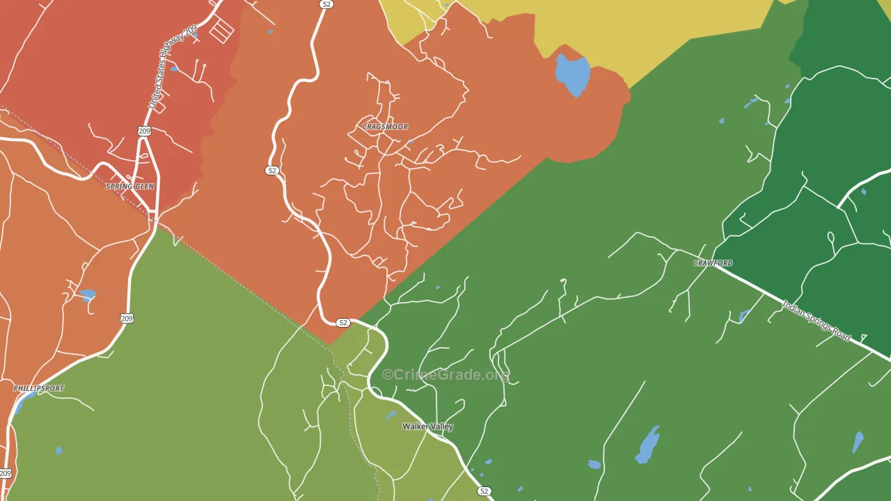 Cragsmoor, NY Map of Robbery Rates