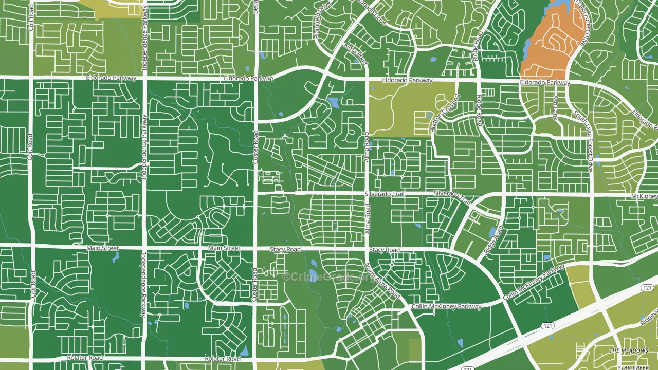 Craig Ranch North, McKinney, TX Map of Robbery Rates