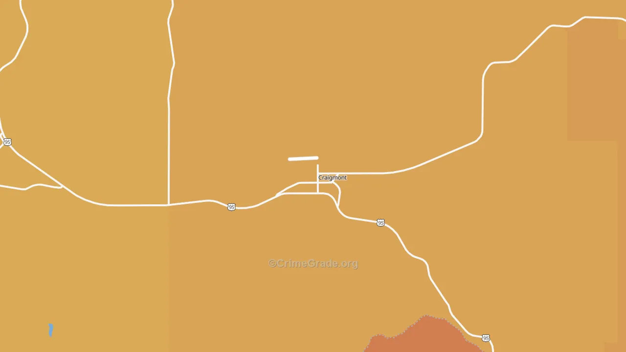 Craigmont, ID Map of Robbery Rates