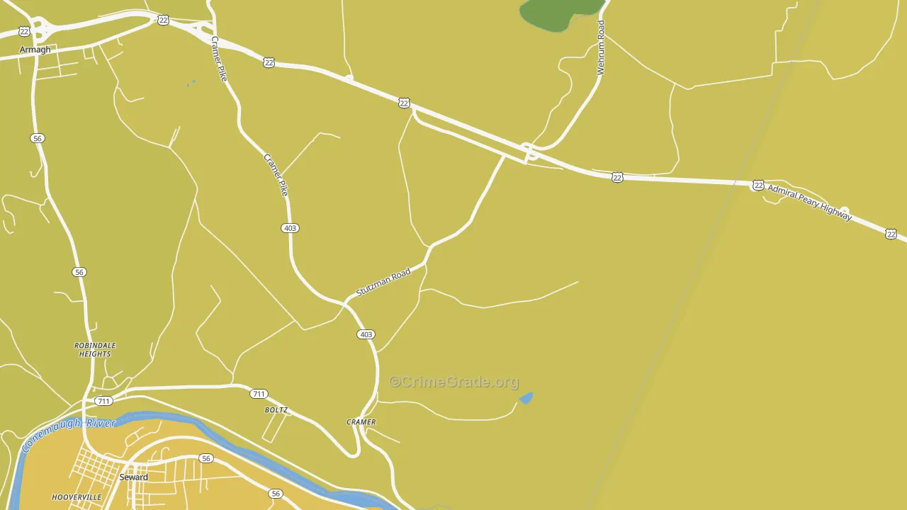 Cramer, PA Map of Robbery Rates