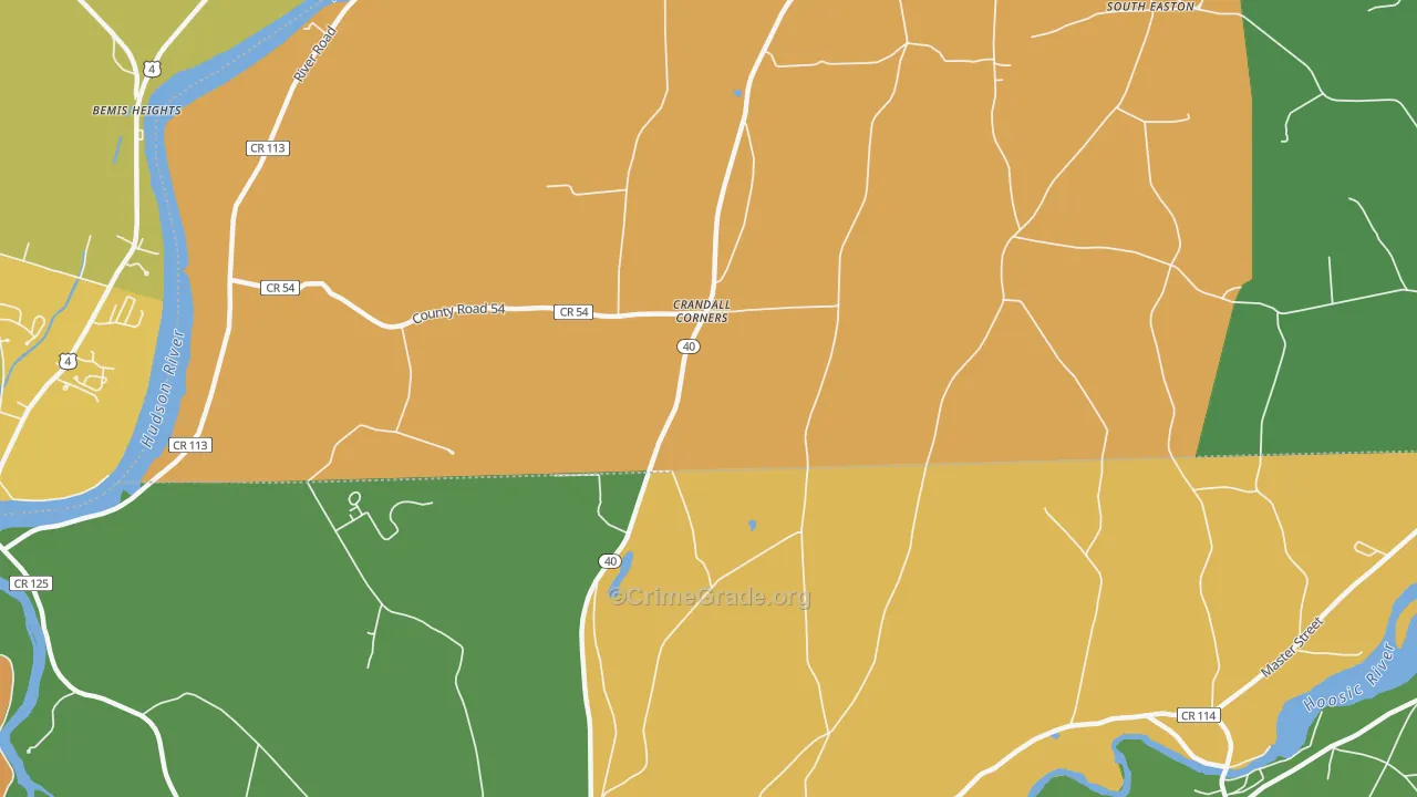 Crandall Corners, NY Map of Robbery Rates
