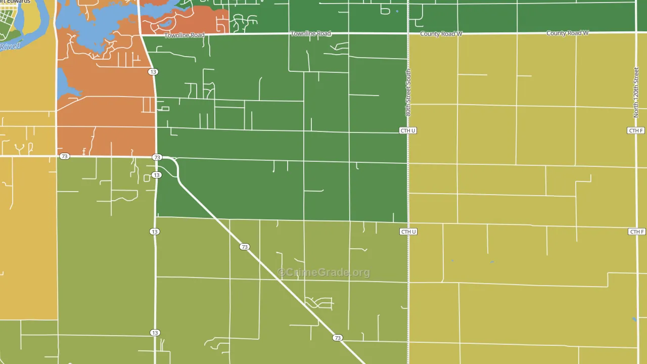 Cranmoor, WI Map of Robbery Rates