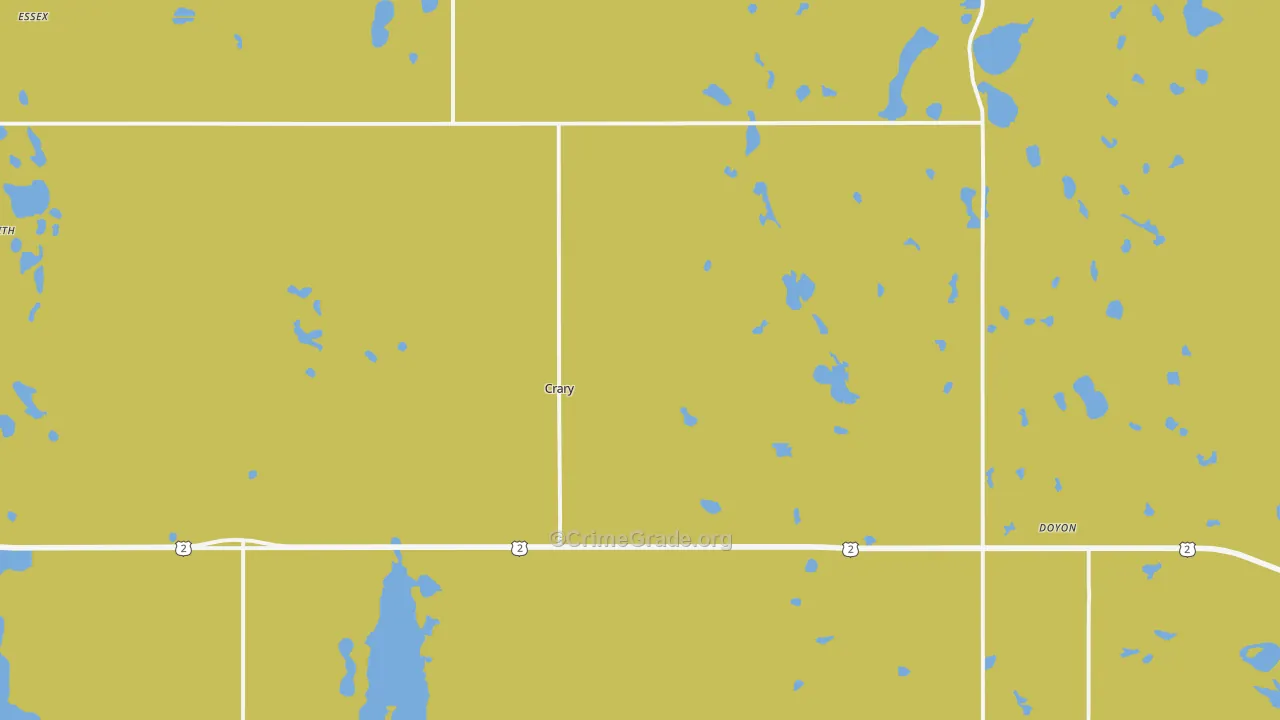Crary, ND Map of Robbery Rates